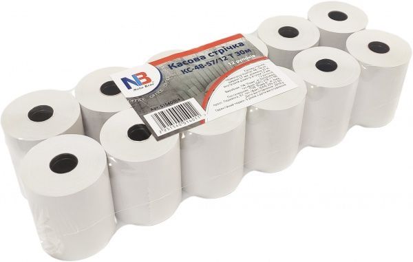 Лента кассовая Nota Bene 48-57/12 Термо 30 м (12 штук/упаковка) 