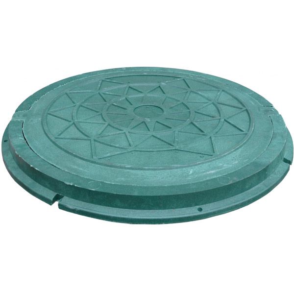 Люк канализационный PE RUSLANA 730 мм садовый без замка зеленый