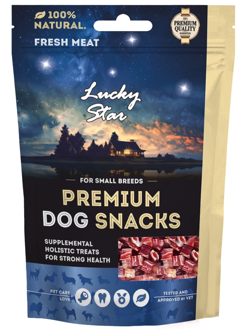 Ласощі для собак Lucky Star мармурові кубики з качки та тріски 65 г — фото 1