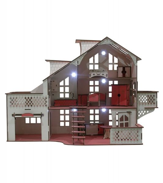 Кукольный домик Good Play 85х35х55 см с гаражом и подсветкой В 012