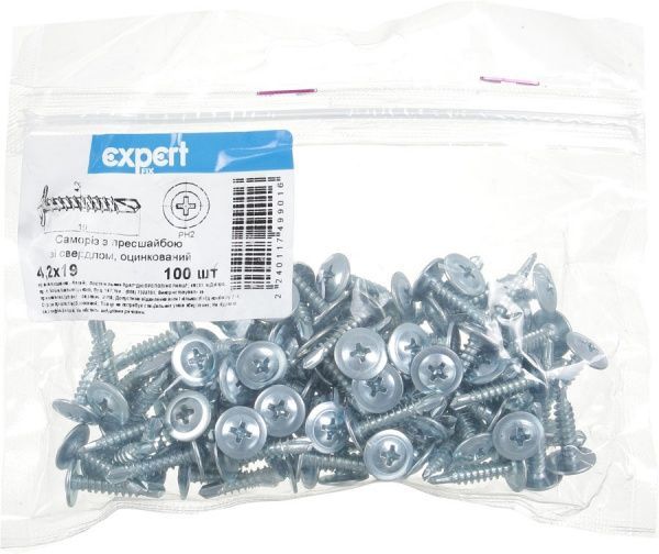 Саморез со сверлом по металлу 4,2x19 мм 100 шт цинк Expert Fix