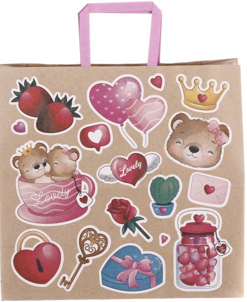 Пакет паперовий з ручками бурий KGB 323015 32х15х30 см в асортименті Art studio of happiness