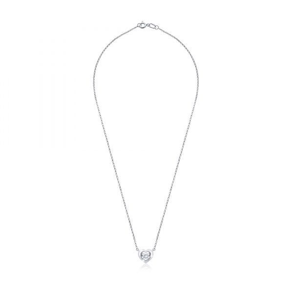 Колье UMa&UMi Сердце большое с танцующим бесцветным камнем