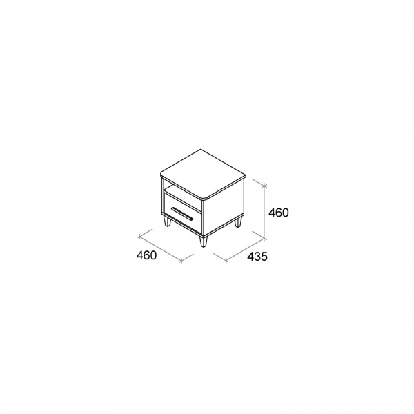 Тумба прикроватная Aqua Rodos Dallas антрацит 