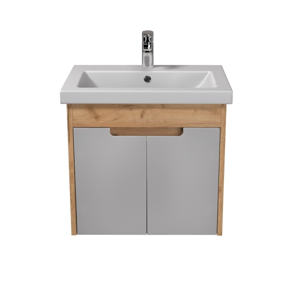 Тумба подвесная Мойдодыр Smart Craft 60-A дуб крафт с белым