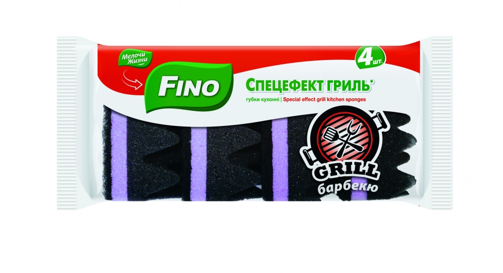 Губка для кухни Fino спецеф гриль барбекю 4 шт.