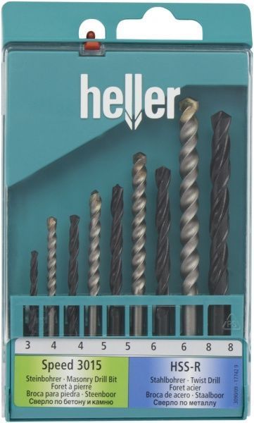 Набір свердел універсальних Heller 3-8 мм 9 шт. 17742