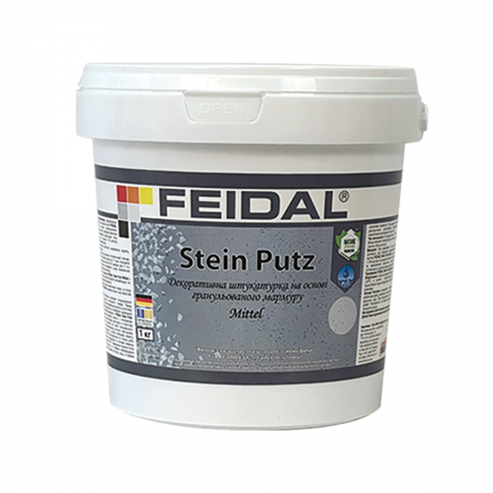 Декоративна штукатурка камінцева Feidal Stein Putz Mittel Sandweiß 1 кг