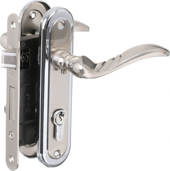 Замок врізний з ручками Heily SN/CP PZ 62 мм нікель