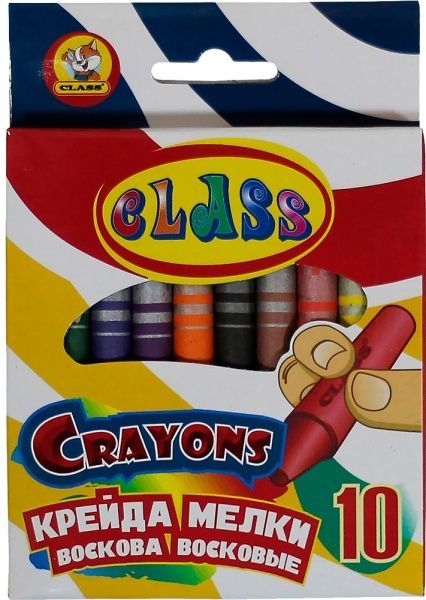 Мел восковый 10 цветов CLASS