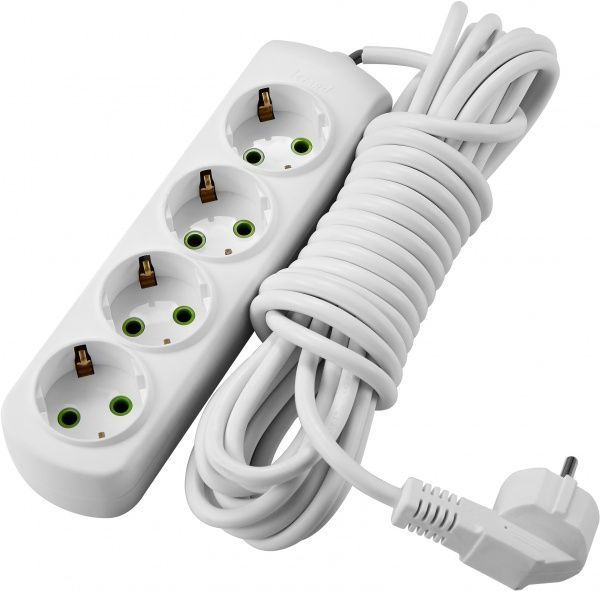 Удлинитель Lezard Letitia с заземлением 4 гн. белый 5 м 721-0405-401 