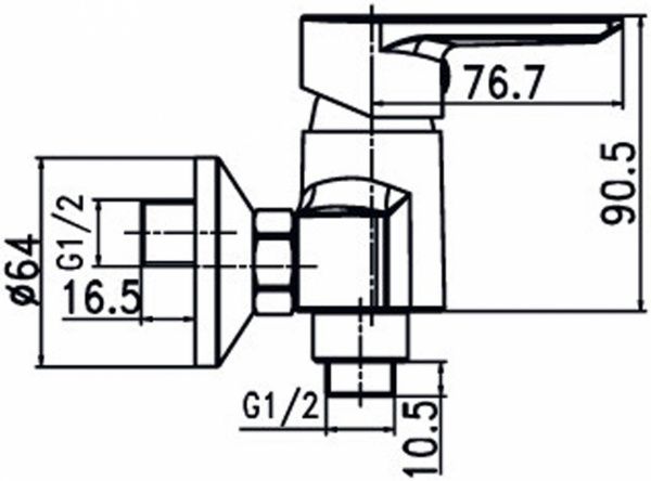 Смеситель для душа Aqua Rodos Optima 90977
