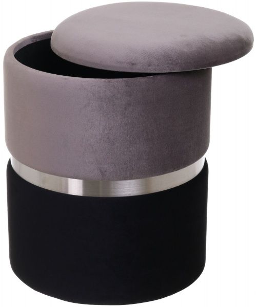 Скриня-пуф Bernard 36х36х44 см сіро-чорний 