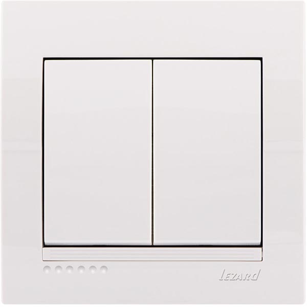 Выключатель двухклавишный Lezard Deriy без подсветки 10 А 250В IP20 белый