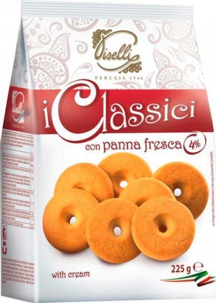 Печенье Piselli песочное со сливками 225 г (8032755321088) 
