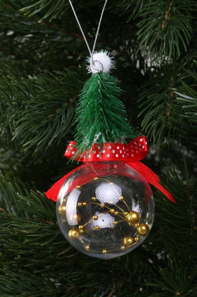 Декоративна підвіска Куля 13 см прозорий HFG20058