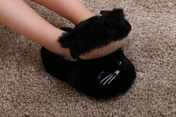 Капці дитячі унісекс Maxwin KIDS Звірята Котик р.29-31 чорний 