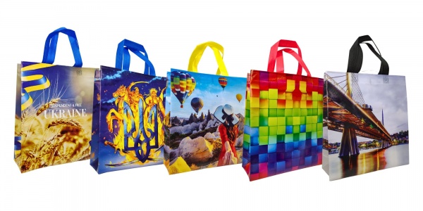 Экосумка ламинированная 330x290x100 мм в ассортименте