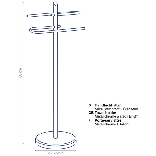 Держатель для полотенец Kela Ken хром h 88cm