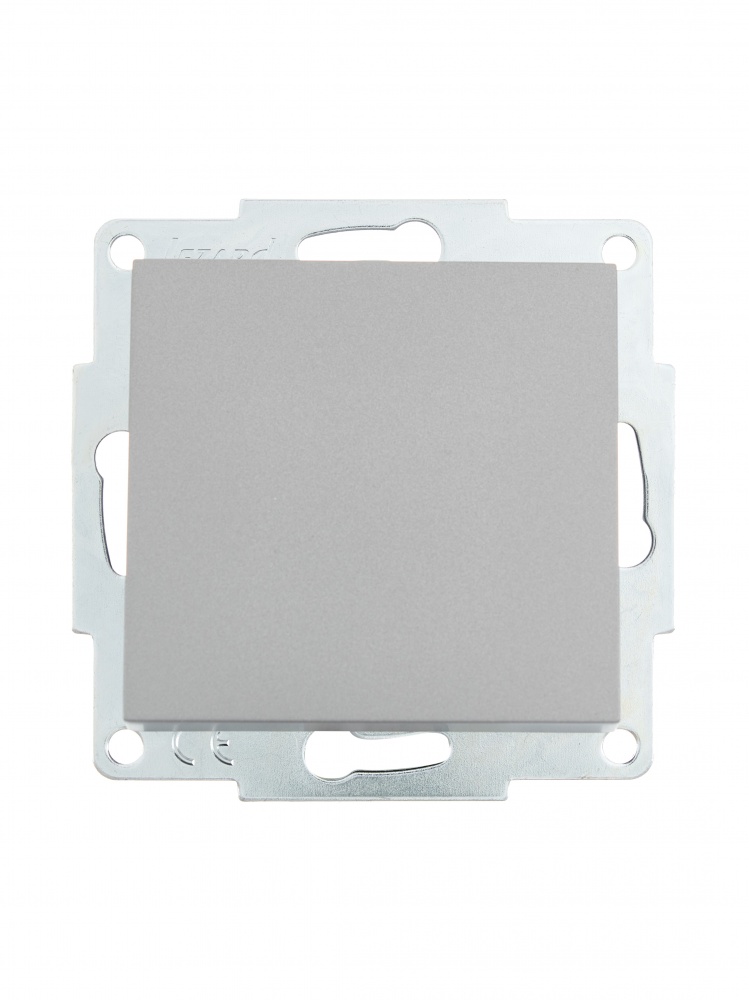 Выключатель одноклавишный Lezard Vesna без подсветки серый 742-3588-100