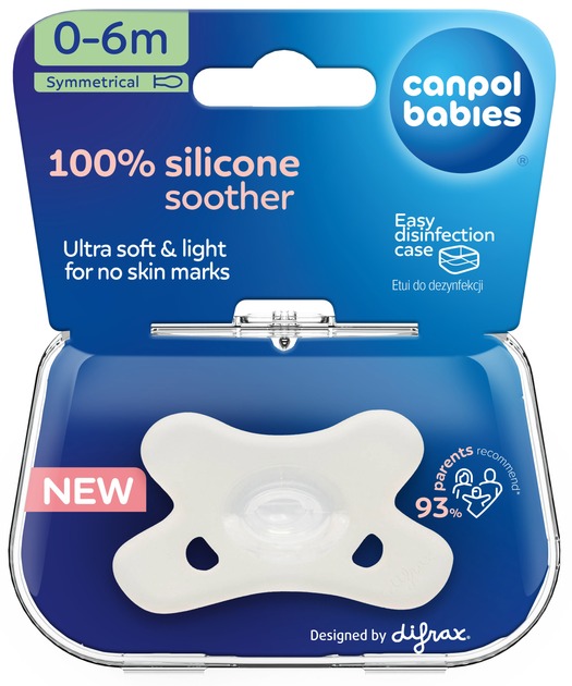 Пустышка симметричная Canpol Babies белая (5901691883116)