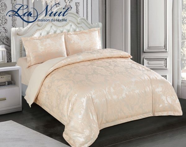 Комплект постільної білизни Glitz сімейний бежевий La Nuit 