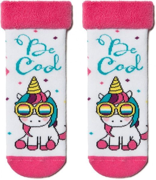 Шкарпетки дитячі Conte-Kids CK SOF-TIKI (з відворотом) 6С-19СП р.16 білий із рожевим 
