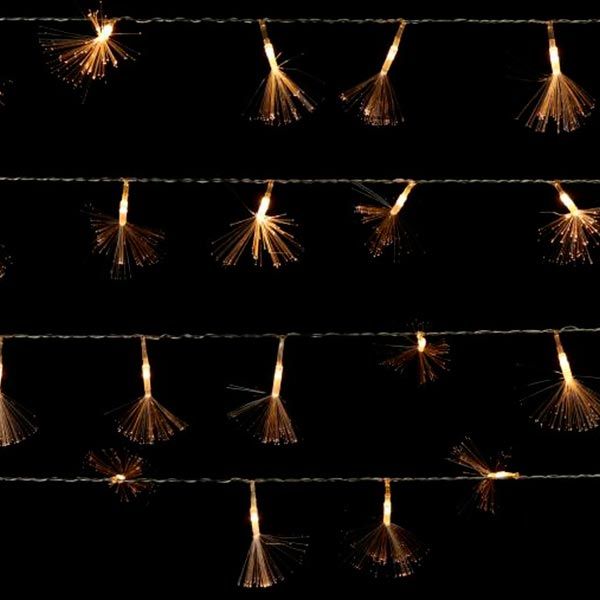 Электрогирлянда линейная тепло-белая встроенный светодиод (LED) 50 ламп 5 м