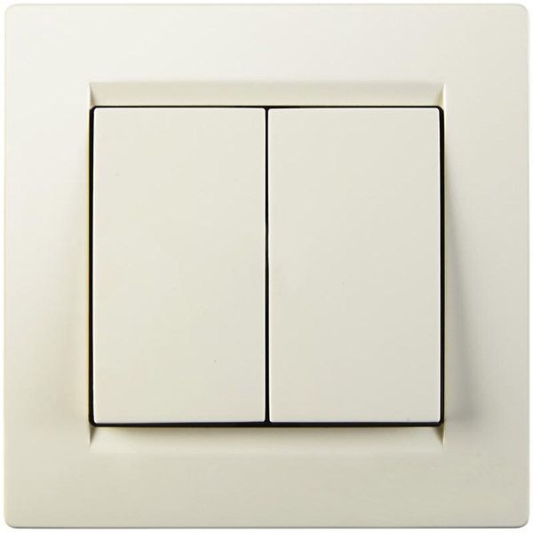 Выключатель двухклавишный UP! (Underprice) One без подсветки 220В крем 706-0303-101