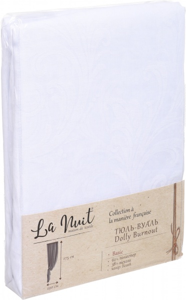 Тюль Dolly Burnout белая 290х275 см La Nuit
