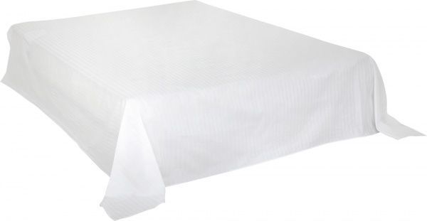 Простынь сатин страйп 125x170 см белый Ярослав 