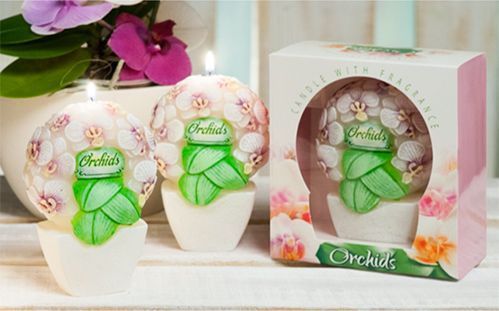 Свічка Букет з орхідеями 14,5 см Bartek Candles