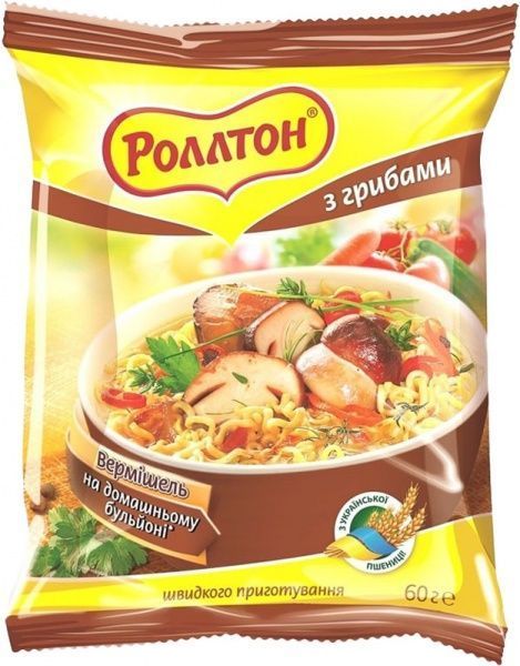 Лапша Роллтон на остром домашнем бульоне с грибами (4820179250121) 