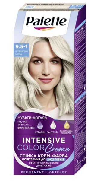 Крем-фарба для волосся Palette Intensive Color Creme (Інтенсивний колір) 9,5-1 (C9) попелястий блондин 110 мл