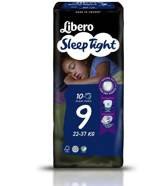 Подгузники-трусики Libero Sleep Tight 9 22-37 кг 10 шт.
