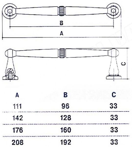 Мебельная ручка 160 мм античная бронза MVM D-1015-160 SMAB