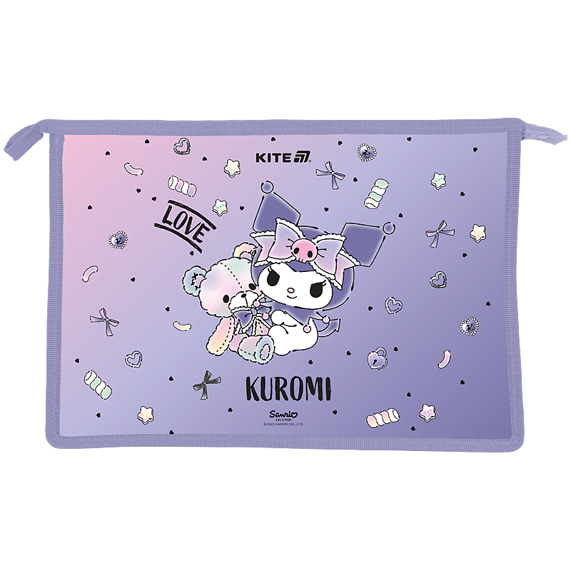 Папка на молнии A4+ Kuromi HK25-428 KITE