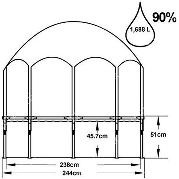 Бассейн каркасный Bestway с навесом 244x51 см 1688 л