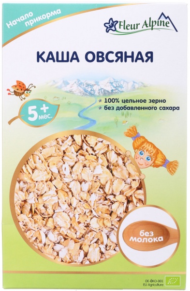 Каша безмолочная Fleur Alpine от 5 месяцев Organic овсяная 175 г 