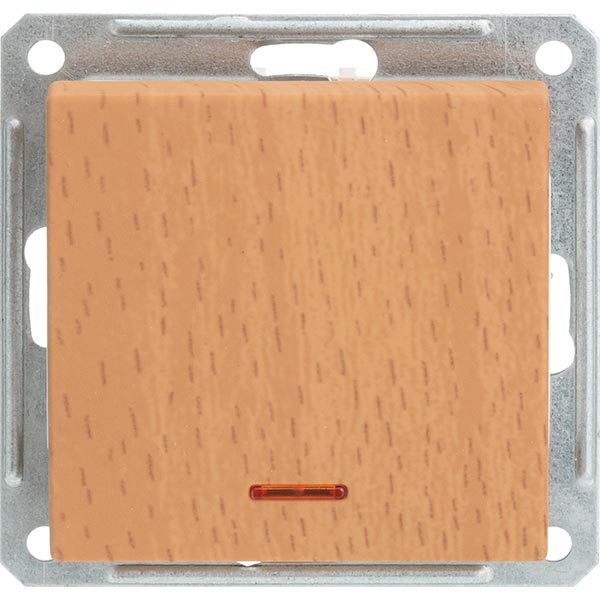 Вимикач одинарний W-59 VS116-153-8-86 бук