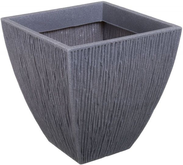 Горшок для цветов 40x40x42 см прямоугольный серый 