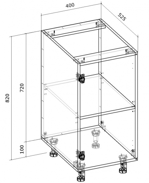 Тумба нижня Грейд розпашна ТОП 400x820x522 мм ваніль 