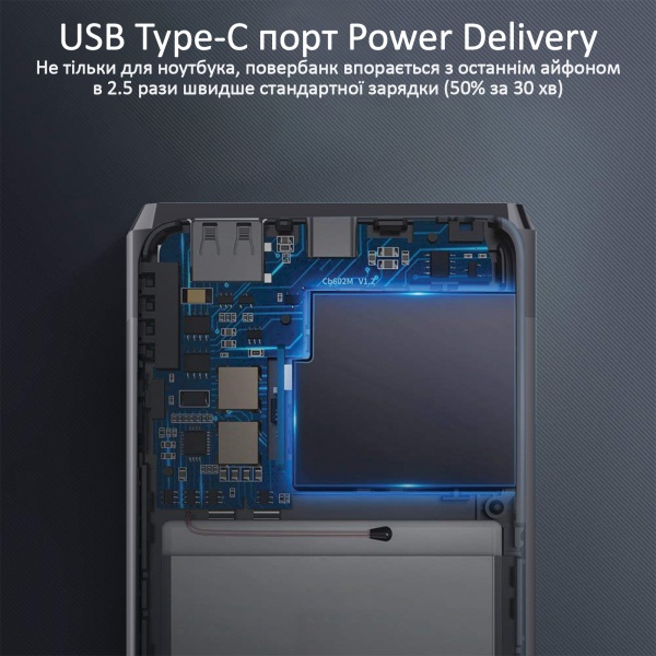 Зовнішній акумулятор (Powerbank) Promate Capital-30 78W USB QC 3.0 USB-C Power Delivery 30000 m/Ah black (capital-30.black){