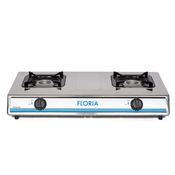 Плита газовая настольная Floria ZLN8365 2 конфорки Silver 