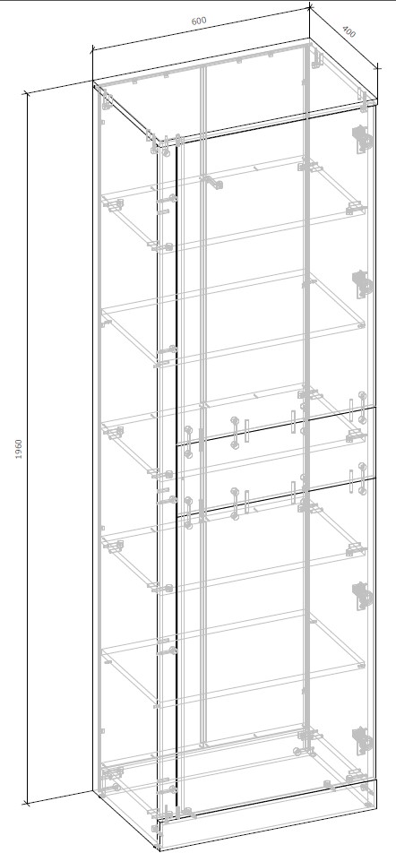 Шафа Грейд Concord 1960х600х400 мм дуб крафт золотий