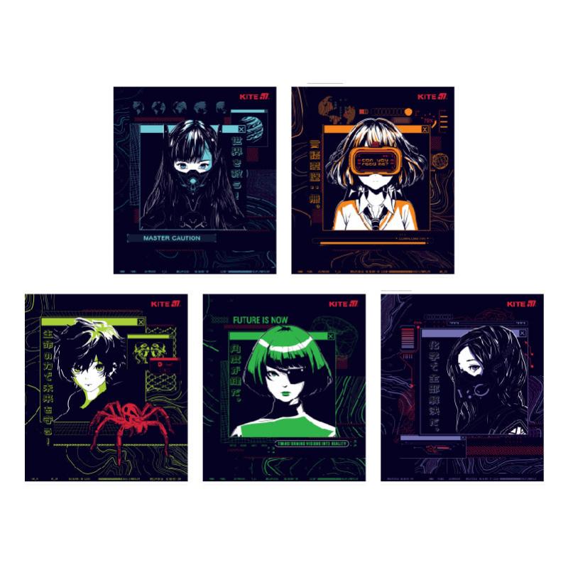 Тетрадь школьная 24 лист. клетка Anime K25-238-1 KITE