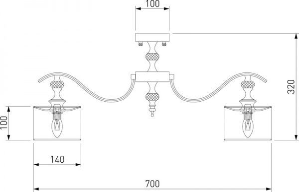 Люстра стельова Strotskis Ofelia 60070/8 8x40 Вт E14 нікель/сатин 