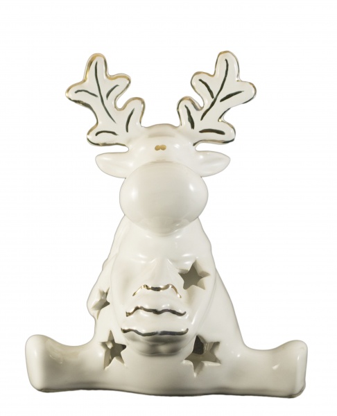 Подсвечник Лось с елкой Н19 см