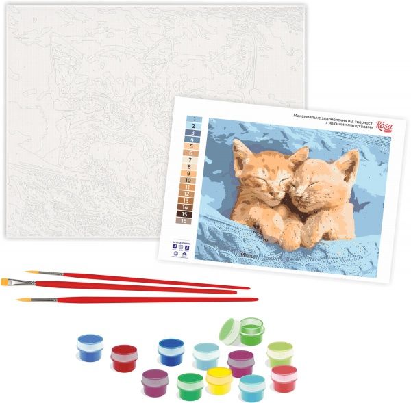 Картина за номерами Милі кошенята 35x45 см Rosa Start 