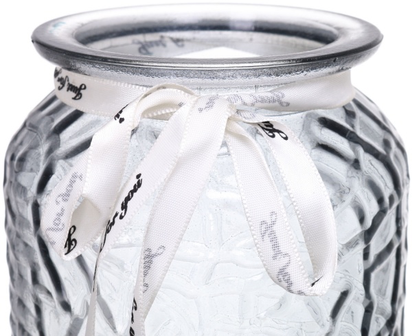 Ваза стеклянная серая Crystal Alison 18 см YIWU